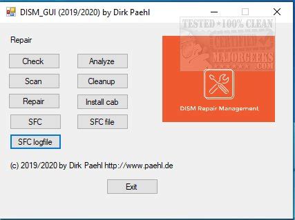 DISM GUI に対する画像結果