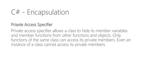 How to Implement Encapsulation Code C# に対する画像結果