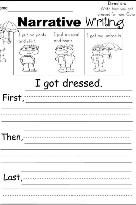 Afbeeldingsresultaten voor First Second/Third Narrative Worksheet