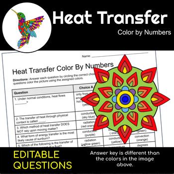 Image result for Heat Transfer Color by Number Answer Key