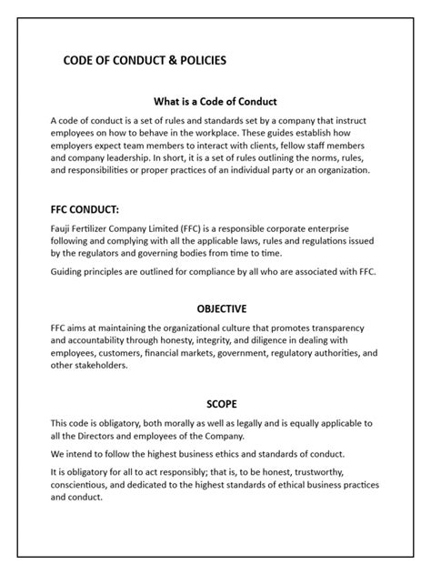Image result for Code of Conduct Policy