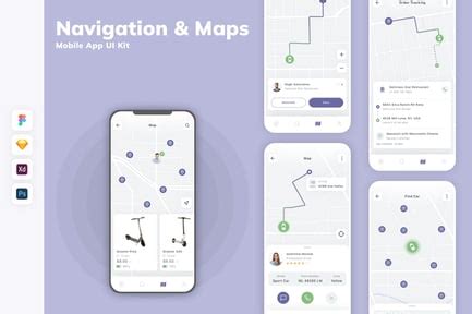 Image result for Map Navigation System UI Design