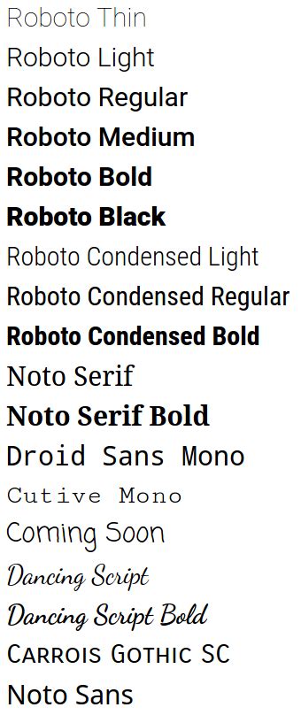 Font Family in Android Studio Java に対する画像結果