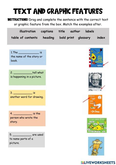 Image result for 4th Grade Text Features Worksheet