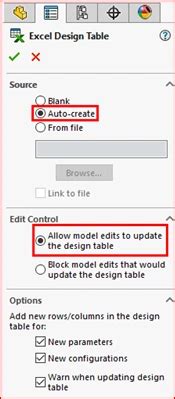 Make a Excel Design Table in SolidWorks-க்கான படிம முடிவு