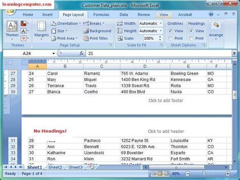 Image result for Excel Layout Tab