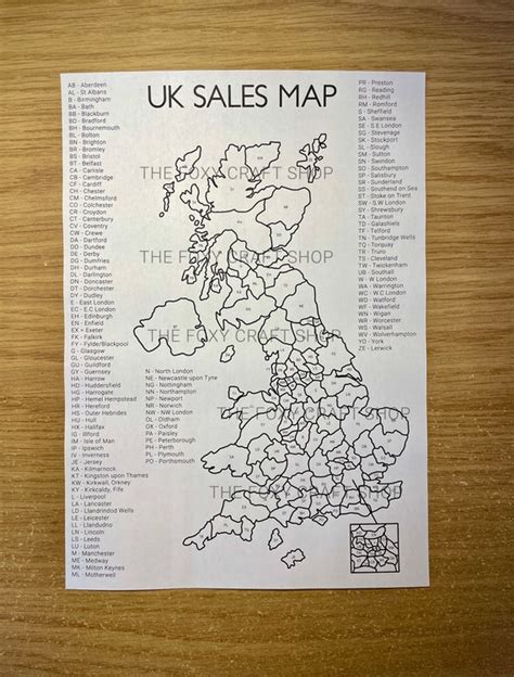 Image result for Postcode Map UK Printable A4