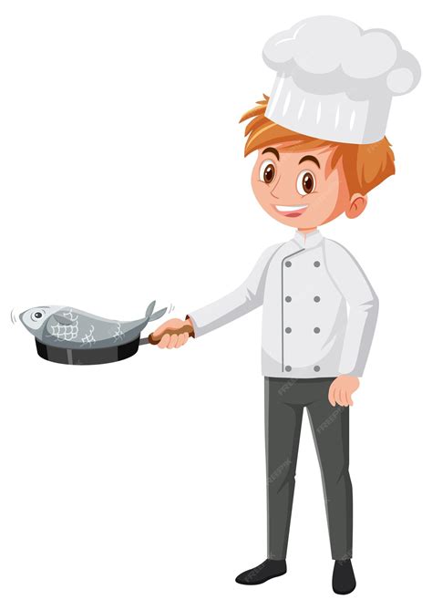 Chef Cooking Fish Vector に対する画像結果