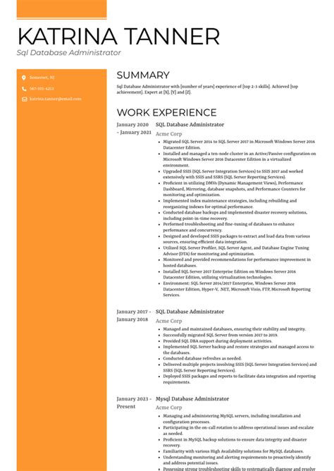 Image result for SQL Server Maintenance Resume