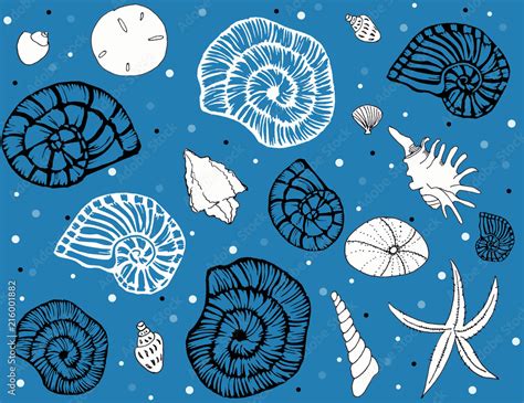 Image result for How to Draw Shells Repeat Pattern