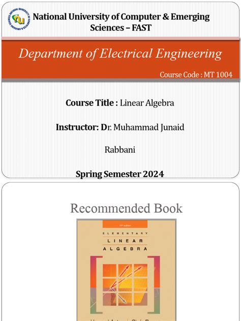 Toradh íomhá ar Linear Algebra Lectures
