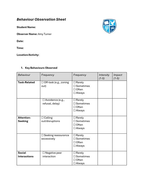 Toradh íomhá ar Behaviour Sampling Observation
