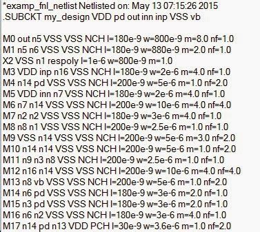 Image result for Sample of a CDL Netlist