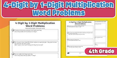 Image result for Fourth Grade Multiplication Word Problems
