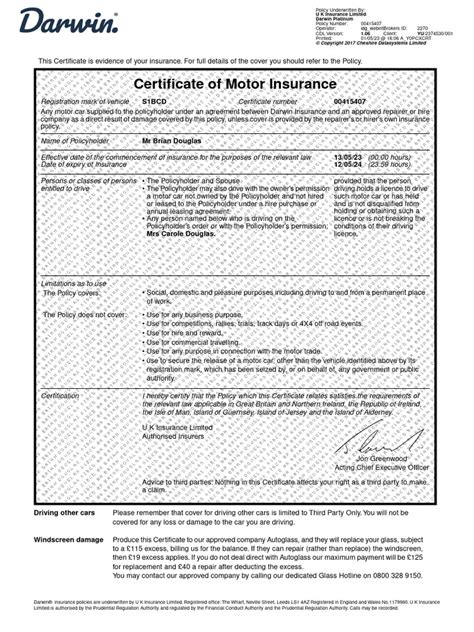 Image result for Auto Insurance Certificate Sample