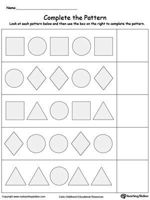 Toradh íomhá ar Abab Pattern Worksheet