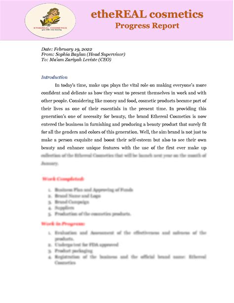 Image result for Introduction of Progress Report