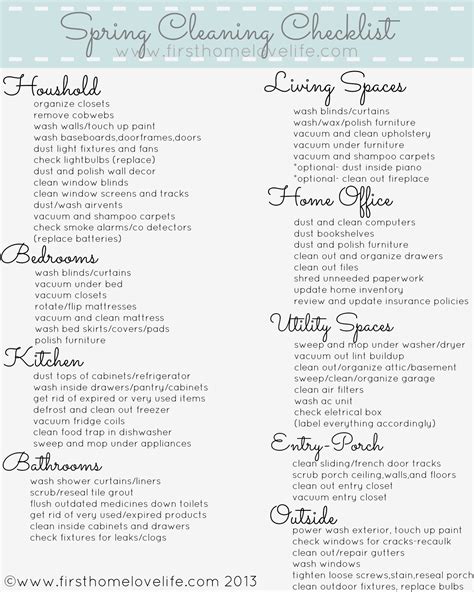 Toradh íomhá ar Spring Cleaning Checklist