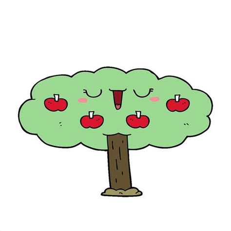 نتيجة الصورة لـ How to Draw a Apple Tree Easy Cartoon