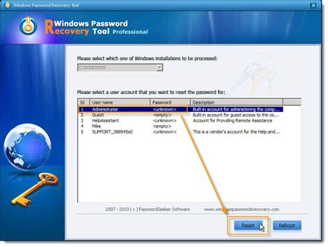 Toradh íomhá ar Windows XP Forgot Admin Password