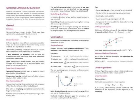 Toradh íomhá ar Machine Learning Concepts Cheat Sheet
