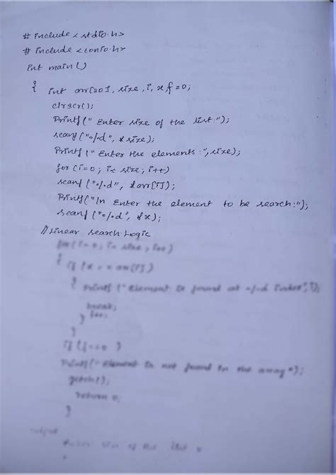 Image result for Linear Search in C Programming Code