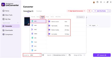 Toradh íomhá ar How to Change M4A to MP4