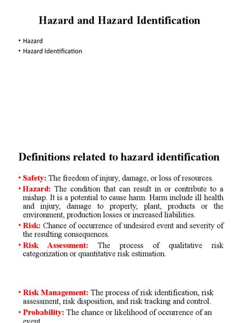 Image result for Example of Hazard Identification