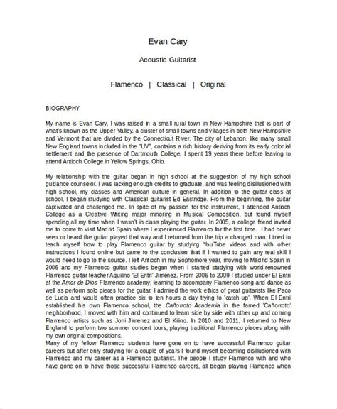 Mini Autobiography Examples に対する画像結果