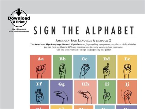 American Sign Language Chart Printable に対する画像結果