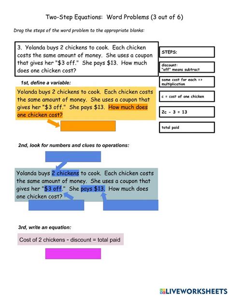 Image result for 2 Step Equations Word Problems