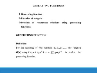 Toradh íomhá ar Generating Function of Recurrence Relation
