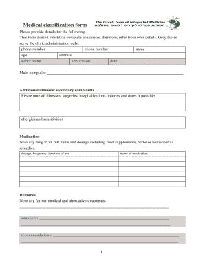 Image result for Classification Form
