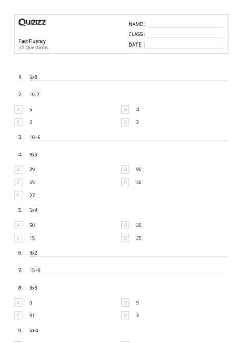 Image result for Fact Fluency Cards Quizizz