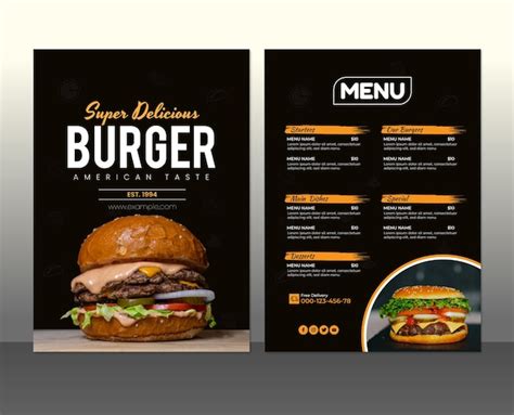 Premium Vector | Burgers restaurant menu template design