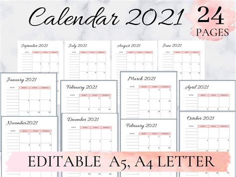 Bildergebnis für 2021 Calendar Planner