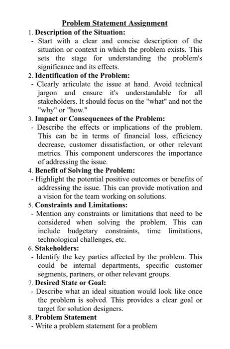 Image result for Problem Statement Example Too Assignment