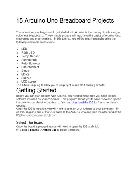 Image result for 15 Arduino Uno Breadboard Projects