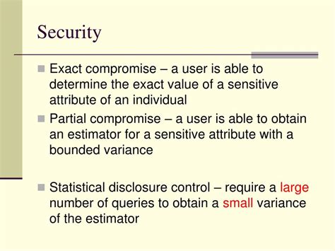 Statistical Database Security PPT に対する画像結果