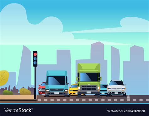 Image result for Line of Cars Waiting On a Stop Drawing