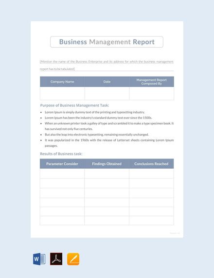 Image result for How to Write a Report to Management Template