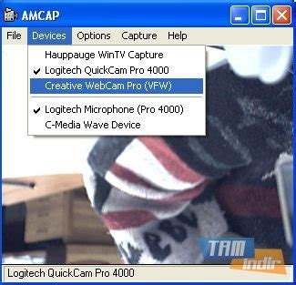 Toradh íomhá ar AMCap Windows