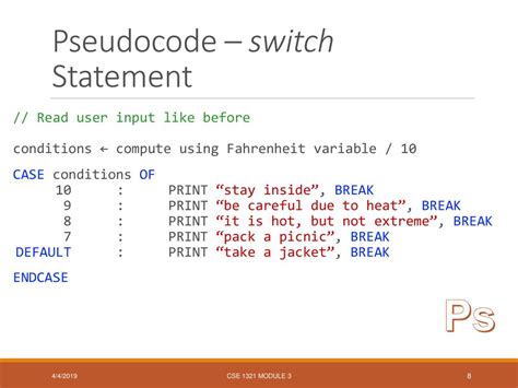 Image result for Pseudo Code Select Case