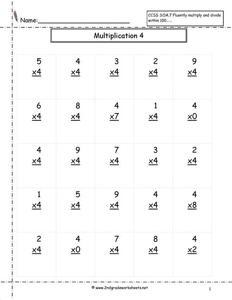 Image result for 4th Grade Multiplication Worksheets Printable