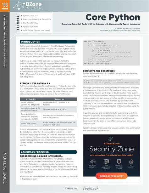 Toradh íomhá ar Refcard Python