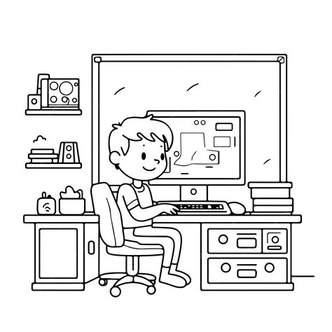 Image result for Bored Kid Computer Drawing