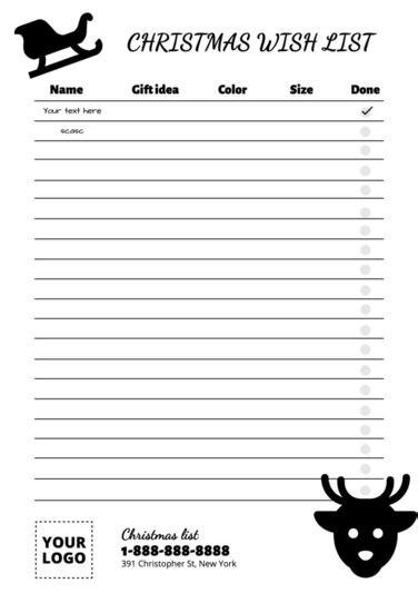 Printable Christmas List Layout に対する画像結果