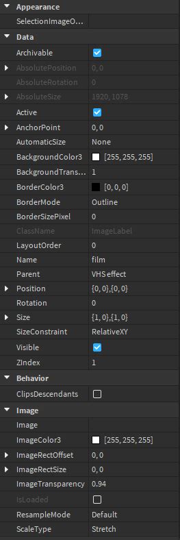Image result for How to Make a VHS Effect in Roblox Studio