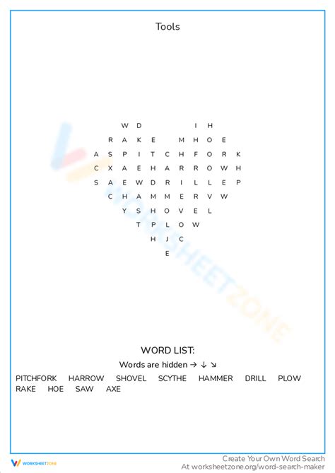 Image result for Workshop Tools Worksheet