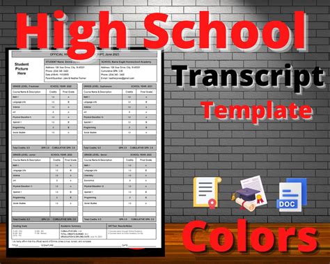Afbeeldingsresultaten voor Editable High School Transcripts